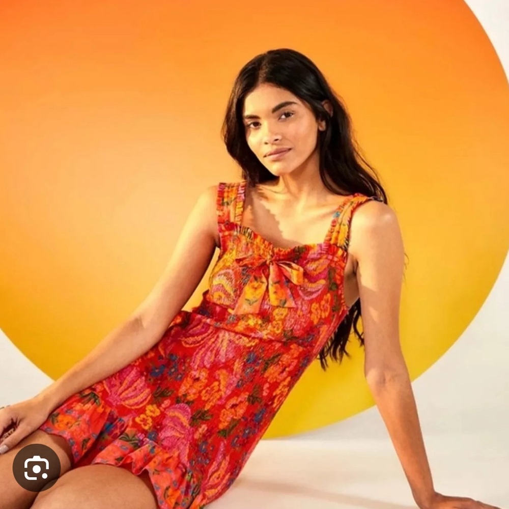 Farm Rio Red Spring Banana vacation dress, S - Picture 4 of 4